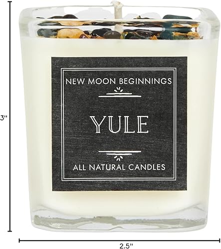 Miniatura 6 de Yule Candle de New Moon Beginnings - Velas de vacaciones de invierno - Velas de hierbas y cristal - Vela de soja - Velas de solsticio de invierno