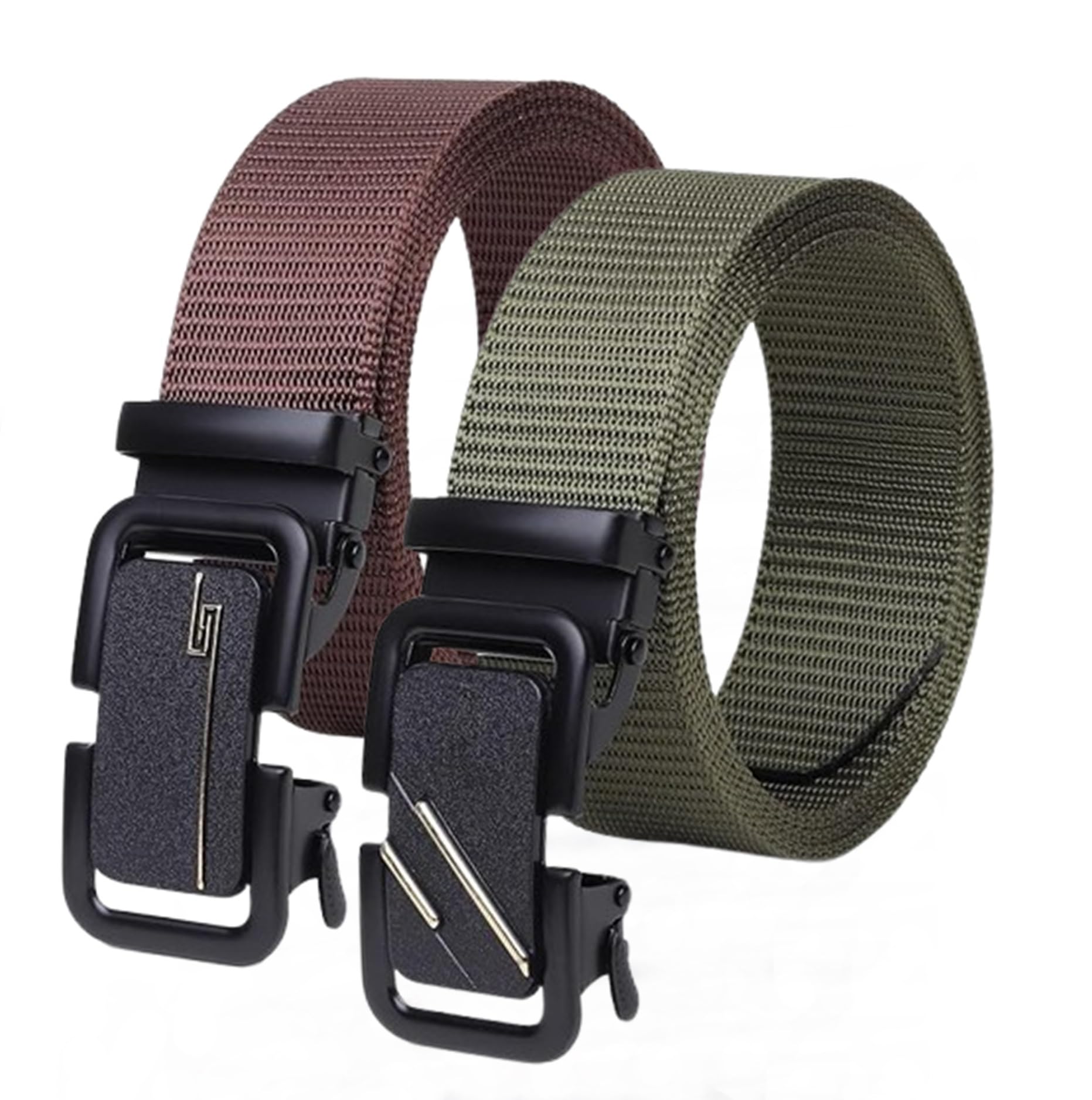just-style Men’s Formal/Causal Automatic Push Lock Nylon Woven Belt Combo Set for Men QK32-picture-55
