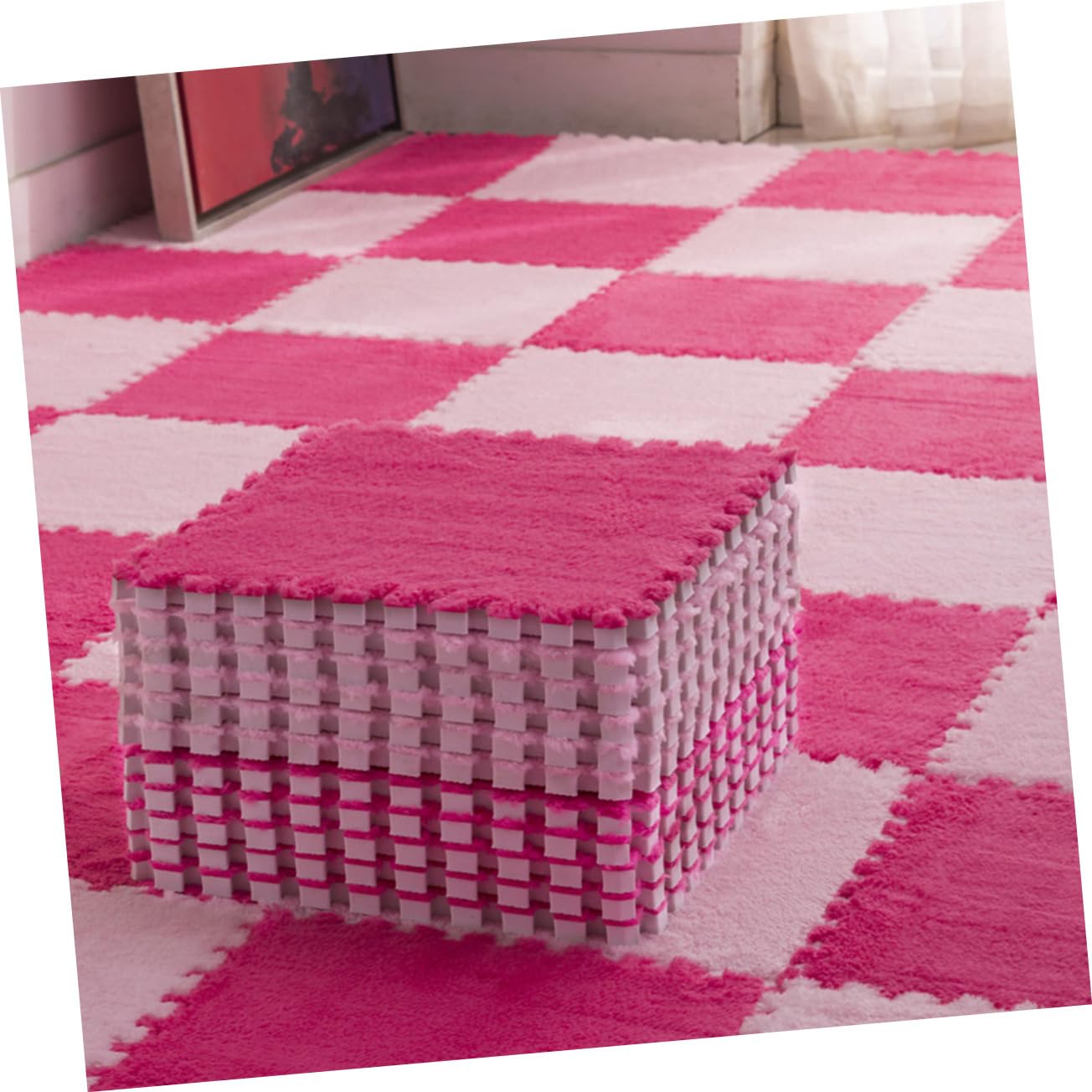 Yardwe Crawling Pad Exercise Mat 4pc Interlocking 30x30cm Soft Non-Slip for Yoga Exercise Boys and Girls Play