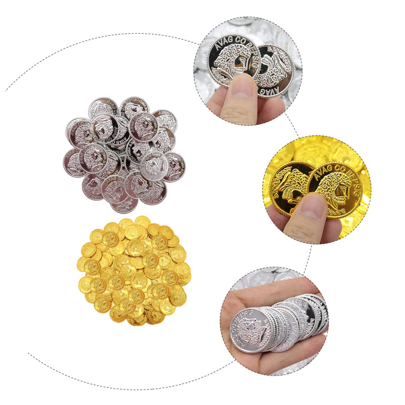 Amazon.co.jp: SAFIGLE プラスチックコイン ゲームコイン 200個セット 耐久性ある素材 想像力刺激用 おもちゃ 海賊宝物  パーティー装飾 誕生日ゲーム用 : おもちゃ