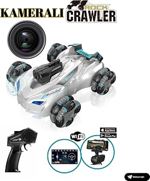 Toy 2.4GHz Full Function 1080P HD Camera with Remote Control Connectable to Phone 4x4 Acrobat Car (White)