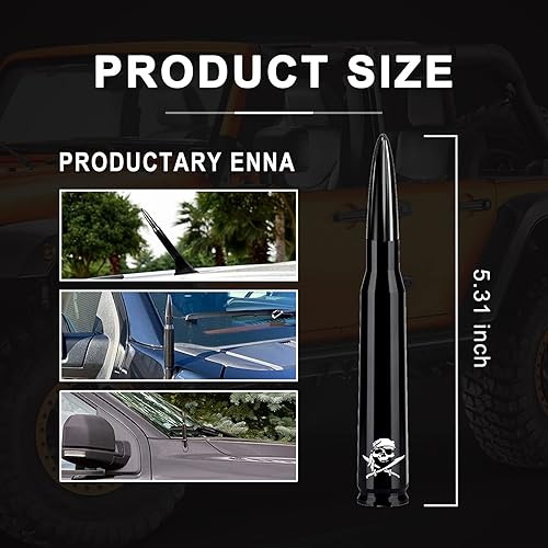 Miniatura 2 de Ajxn 1 - Antena de bala de 5.4 pulgadas para automóvil, camión, mástil de antena de automóvil, accesorios de camionetas, esqueleto de doble espada