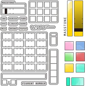 CRASPIRE Color Swatches Clear Rubber Stamps Palette Reusable Retro Transparent Silicone Stamp Seals for DIY Scrapbooking Photo Album Decorative Cards Making Stamp Sheets Film Frame