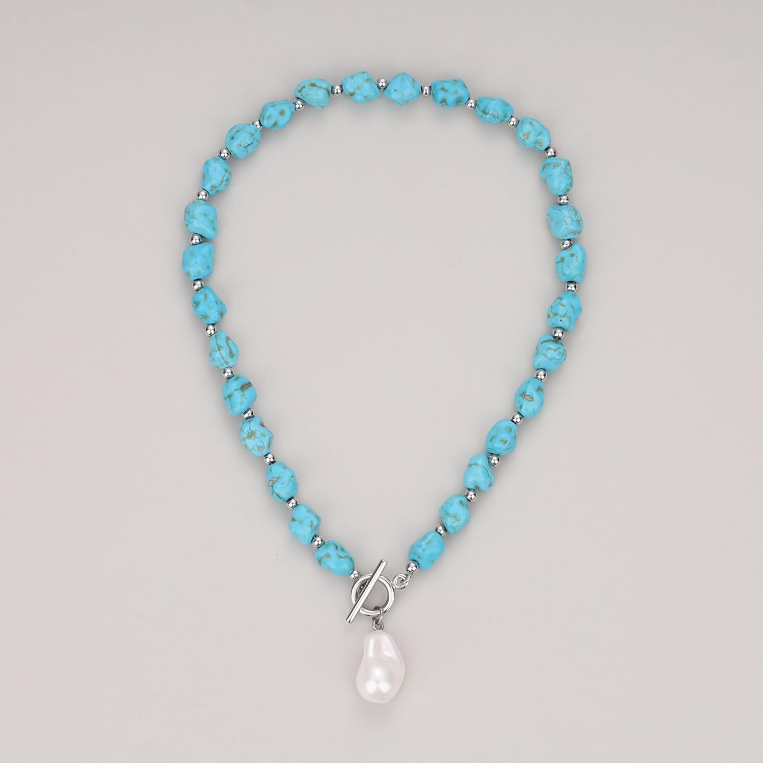 GAVU Baroque Pearl Pendant Necklace, Chunky Turquoise Necklace for Women - Image 4