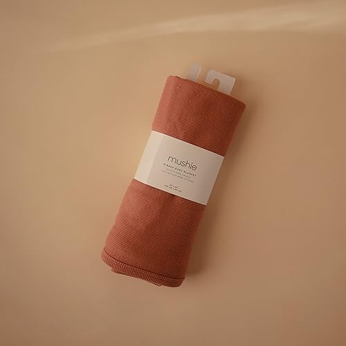 Miniatura 2 de mushie Manta extra suave para bebé  Manta de recepción acanalada 100% algodón orgánico, para envolver y cochecito  35 x 35 pulgadas (Cedar)