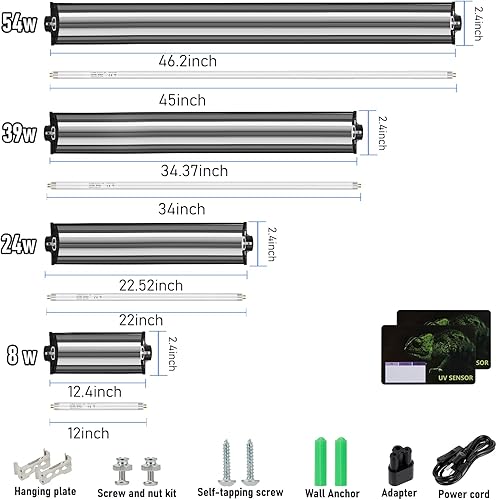 Miniatura 5 de Luz de reptil UVB HO T5 de 8 W, lámpara UVB para reptiles con bombilla, lámpara de reptil con bombilla UVB de 10.0, luz de terrario para tortugas