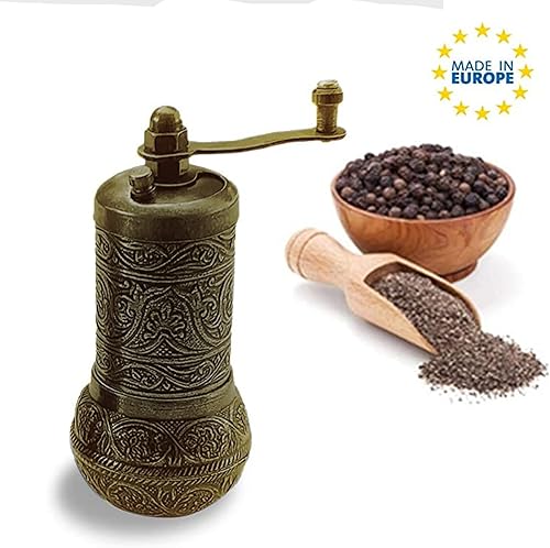 Miniatura 9 de Molinillo de sal y pimienta negra, molinillo de especias recargable, molinillo de pimienta turca vintage, molinillo de sal auténtico con grosor