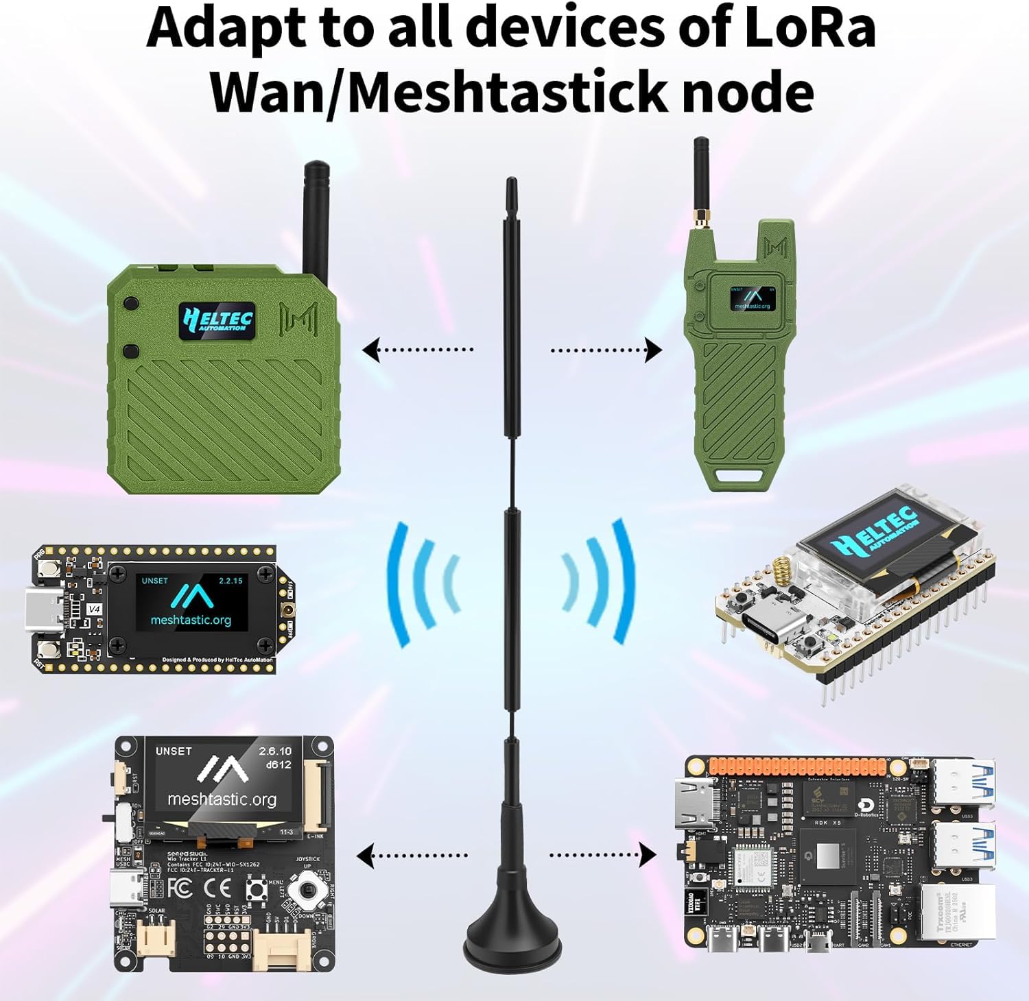 Meshnology 2 unidades Meshtastic 868 MHz Lora Antenna 10dBi Gain Outdoor Long Range Magnetic Base Antenna 29 cm Omni SMA macho para placa de desarrollo ESP32 LoRa V3 y V4 módulo LoRa con cable de — view 4