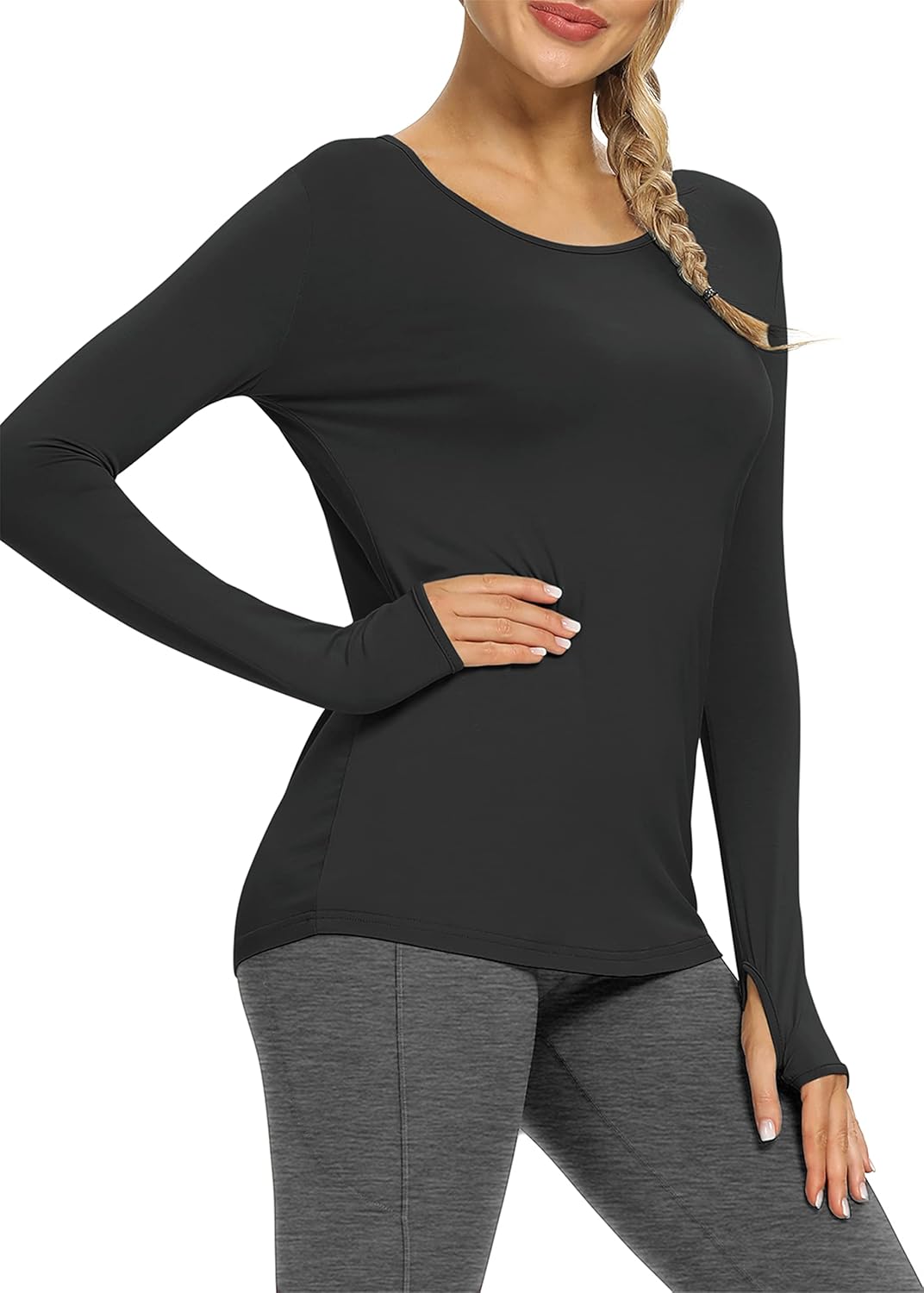 Bestisun Womens Long Sleeve Workout Tops Yoga Exercise Gym Clothes Athletic Sports Shirts - Image 2