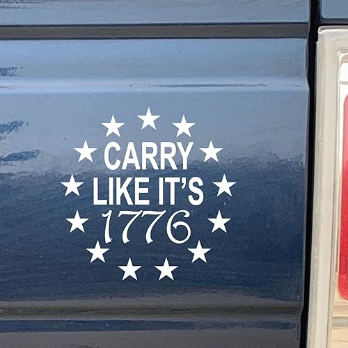Miniatura 2 de Carry Like It's 1776 - Calcomanía de vinilo para coche, camión, computadora, Anywhere! Vinilo premium para exteriores de 6 años (negro, 2)