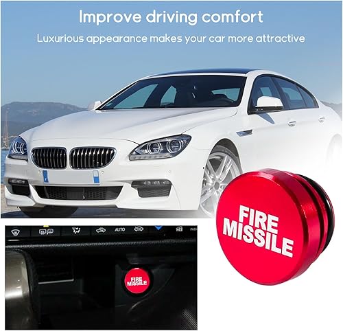 Miniatura 6 de Augeny Cubierta para encendedor de cigarrillos de automóvil, botón de misil de fuego de aluminio a prueba de polvo, cubierta universal para enchufe