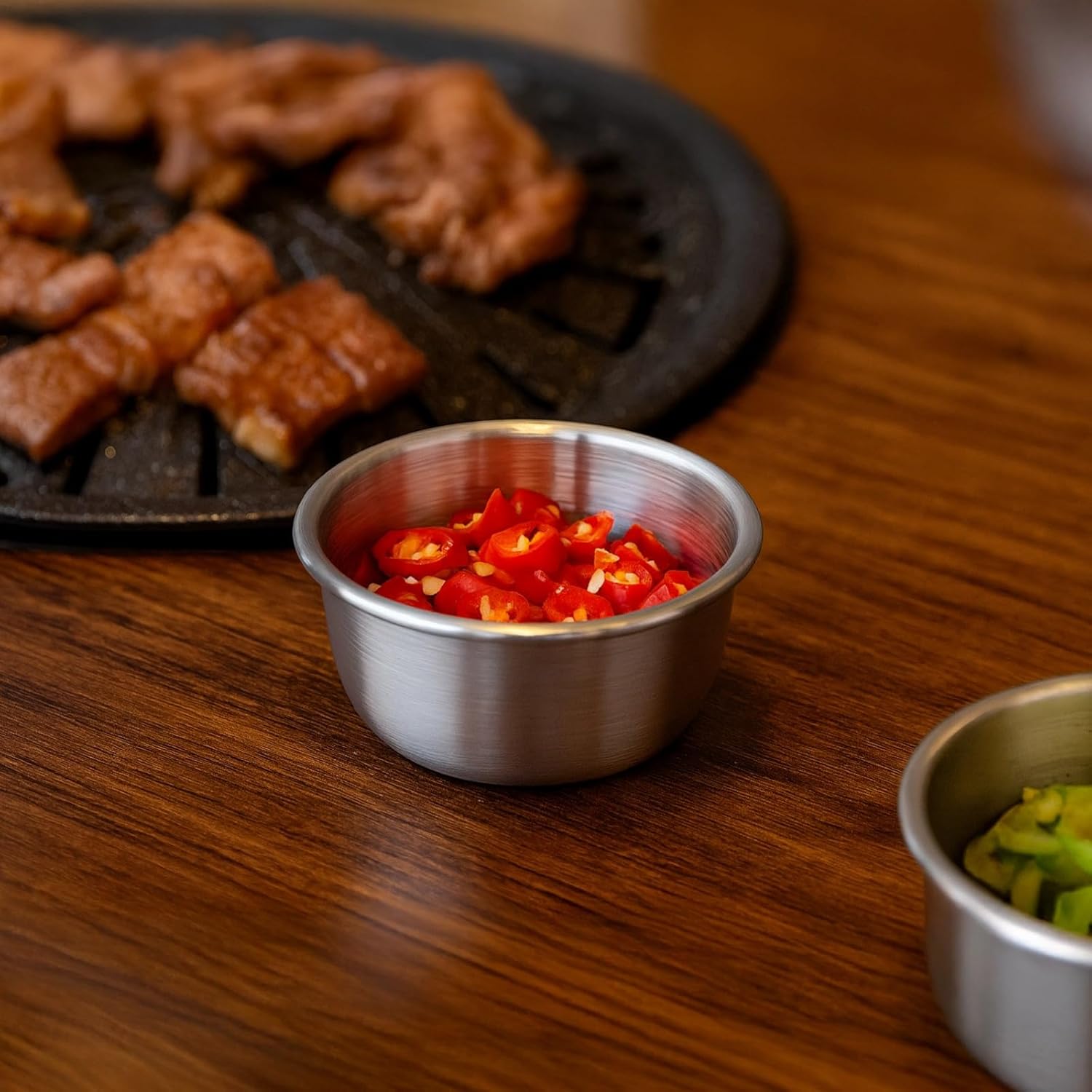 30 Pcs Portable Sauce Cups with Silicone Lids, Stainless Steel Condiment Cups 1.35 Oz, Leak-Proof, Great for Lunch Box, Kitchen, Outdoor, Party