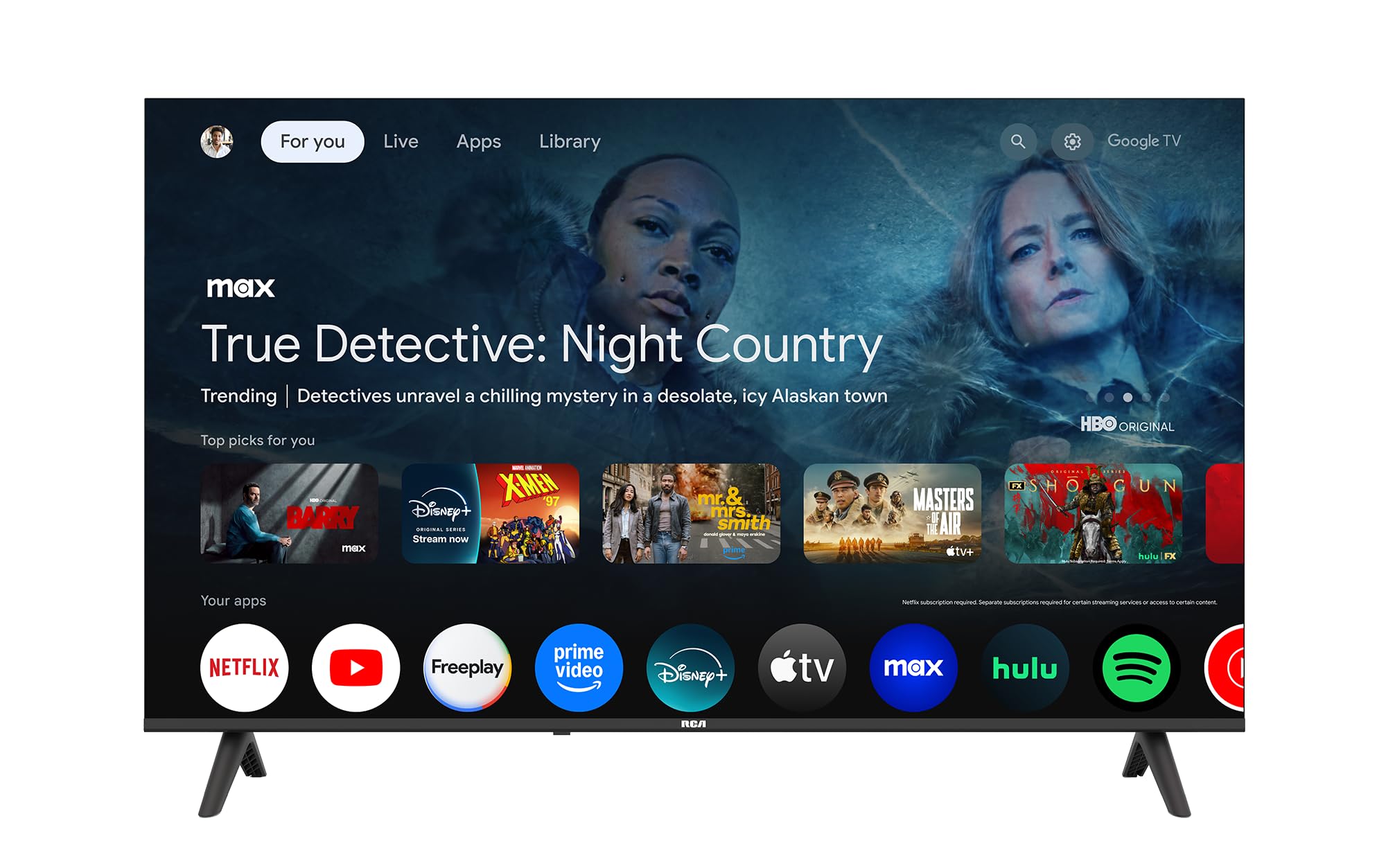 RCA 50-Inch UHD Smart Google TV, Frameless LED Display with HDR10, Wi-Fi and Bluetooth, Google Assistant Built-in, Compatible with Alexa