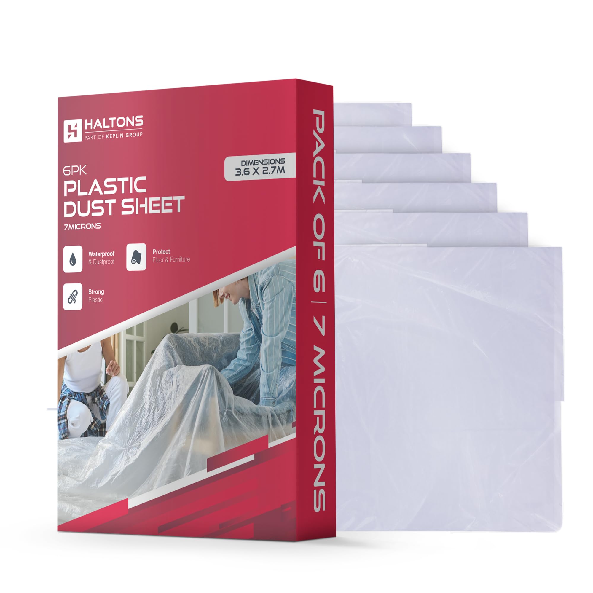 B&Q -  White Ldpe Dust Sheets 7 Microns Paint Protection & Dust Cover For Renovation6 Pack