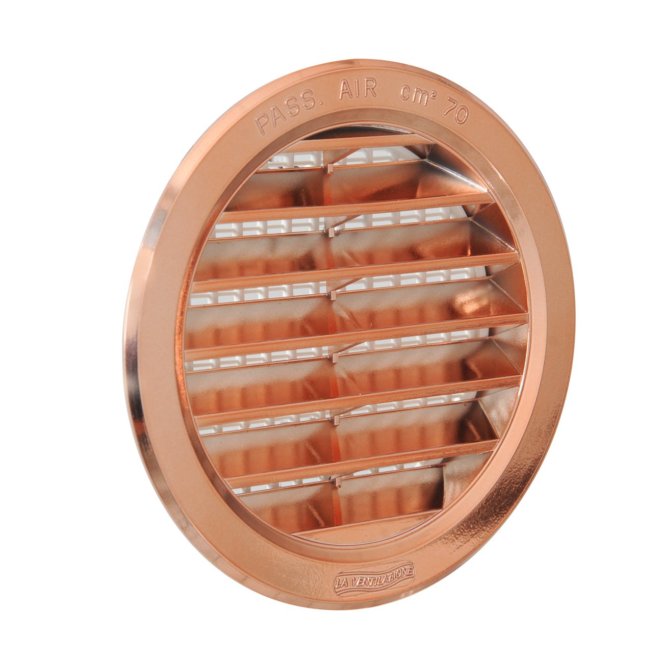 La Ventilazione T10RRAN kratka wentylacyjna z tworzywa sztucznego, okrągła, kratka podtynkowa, wygląd miedzi, Ø 120 mm