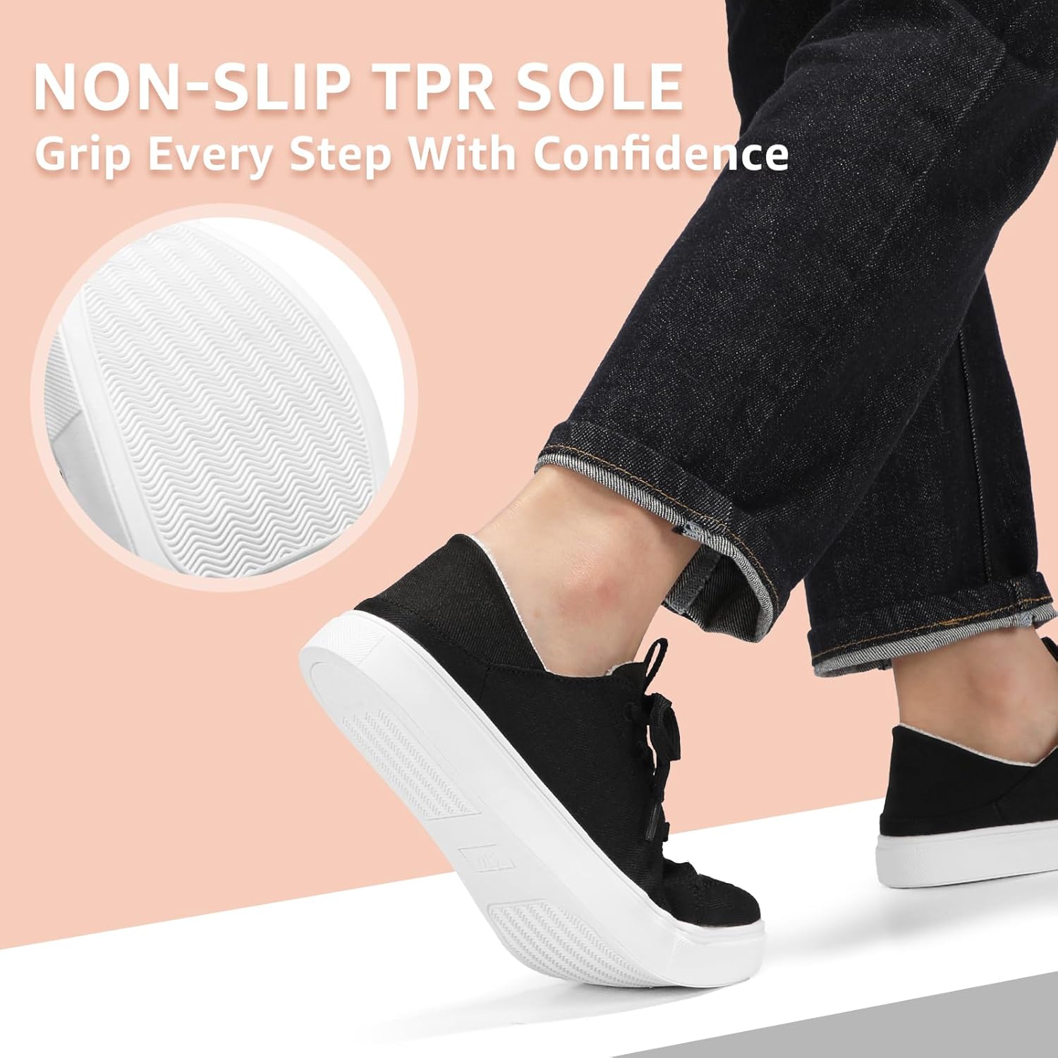 STQ Womens Orthopedic Casual Sneakers Arch Support | Foldable Heel Tennis Shoes | Business Lightweight Comfort - Image 8