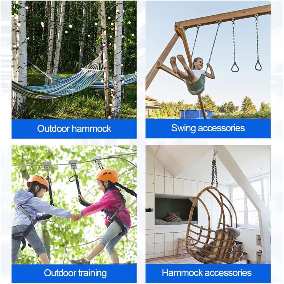 360° Swivel Swing Hangers for 1200lb Heavy Duty in 304 Stainless Steel, Swing Hook Set Fits Wood & Concrete for Yoga, Hammock, Trapeze, Boxing Sandbag Lifting Rope and Playground Suspension Equipments