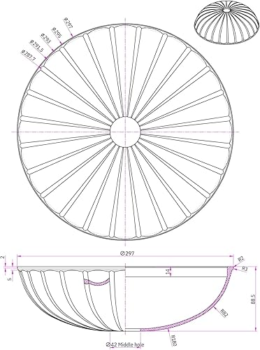 Miniatura 9 de LIGHTACCENTS Pantalla de vidrio de repuesto para lámpara de pie, vidrio esmerilado para ventilador de techo, 12 pulgadas de diámetro, agujero