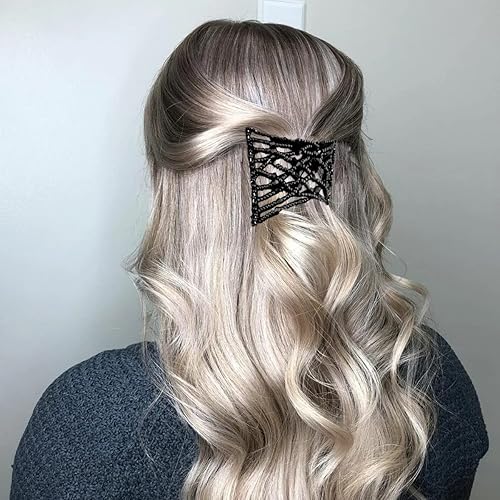 Miniatura 5 de 4 pinzas elásticas mágicas para el cabello, pinzas elásticas para el cabello, doble peine para mujeres y niñas, peinado vintage, accesorios