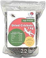 SNOUTANDSHELL Dried Crickets 2.2 lbs (1kg) - 59% Protein Natural Treats for Reptiles, Birds, Geckos, Chickens