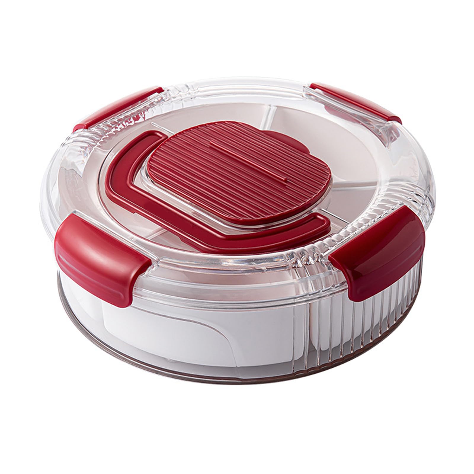 Rotating Candy with Divided Compartments and Handle Snacks Box Organizers Serving Tray for Parties Candy Container Rotating Fruit Tray