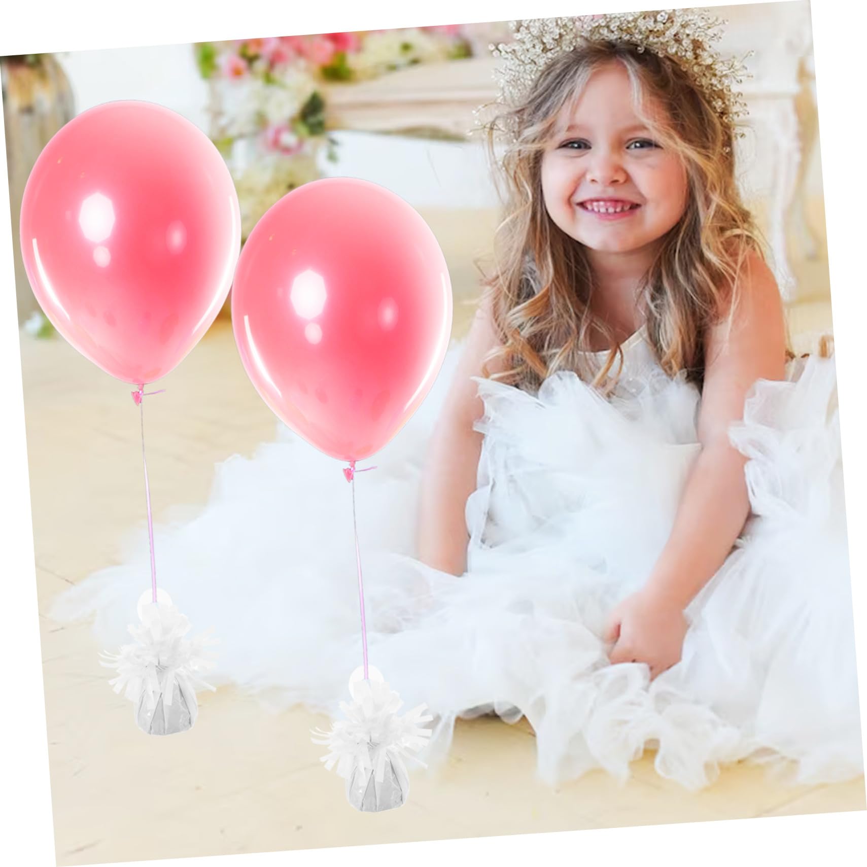 Pesi per Palloncini Pendente, 6 Pezzi, Pvc e Cemento