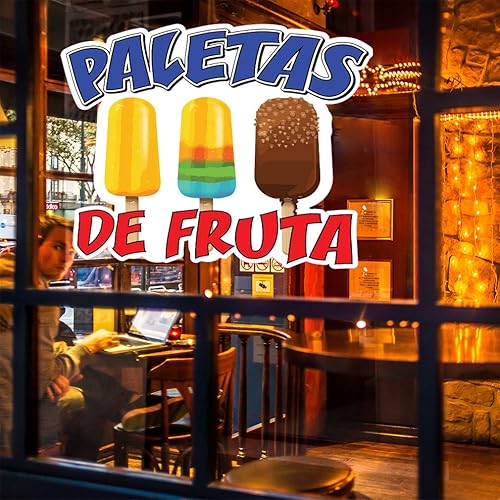 Miniatura 4 de Adhesivos para camiones de comida Paletas De Fruta Concession Restaurante Troquelado Vinilo Adhesivo M57 Retail Sign 18 in en el lado más largo