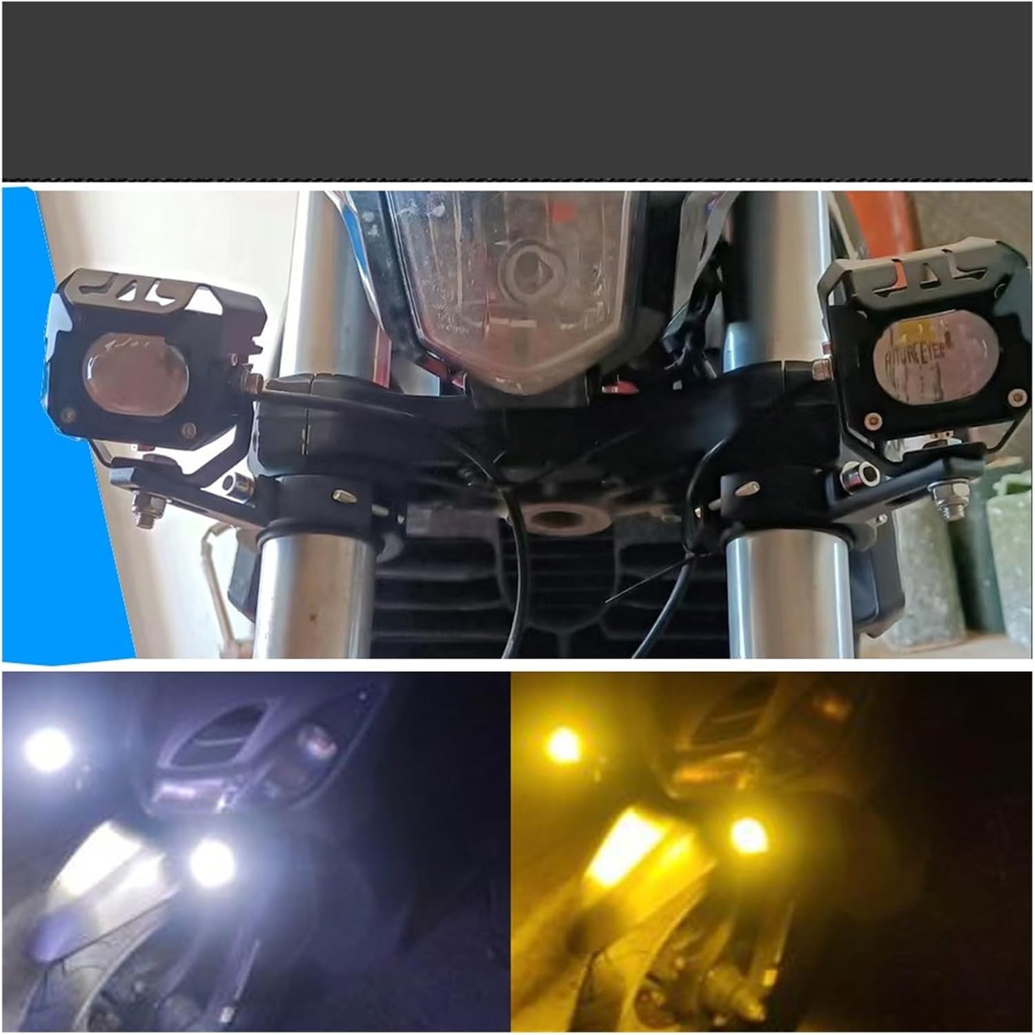 Adjustable Motorcycle Headlight Holder Motorcycle Fog Light Bracket Universal Headlight Spotlight Mount Bracket for Fork ATV ( Size : 2PCS 38-60MM )