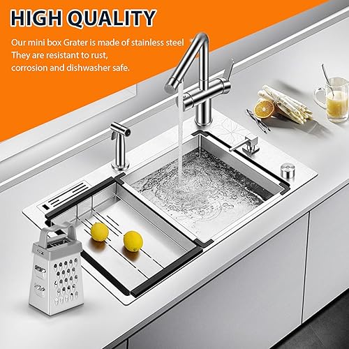 Miniatura 4 de Mini rallador de queso, 3 unidades, rallador de caja de acero inoxidable con asa, ralladores profesionales para rebanar quesos de cocina, jengibre,