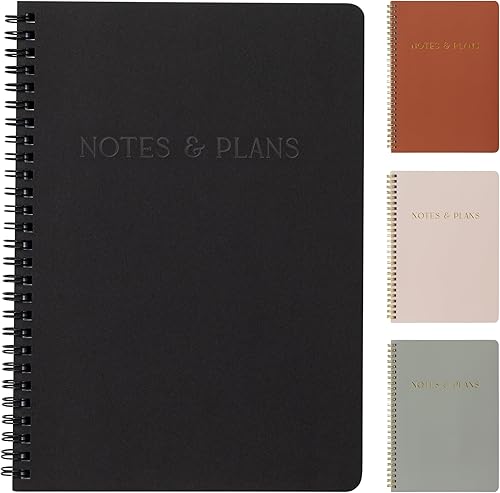 Agenda diaria simplificada y cuaderno con horario por hora, bloc de notas estético en espiral para organizar fácilmente tus tareas y citas, elegante