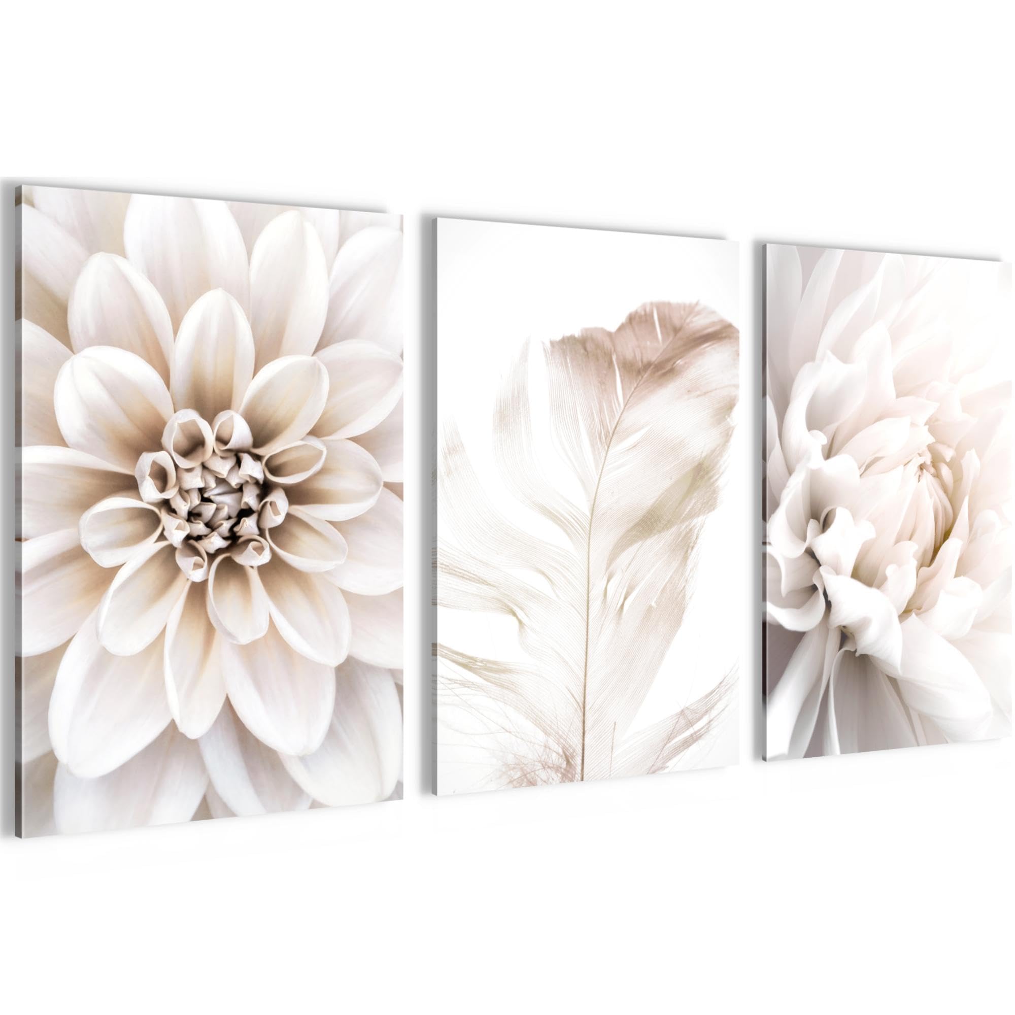 Novart Set de Decoración de Pared con Cuadros con Flores Abstractas Cuadro - LISTO PARA COLGAR - No Necesita Marco - Dormitorio Salón Cocina - N033536a