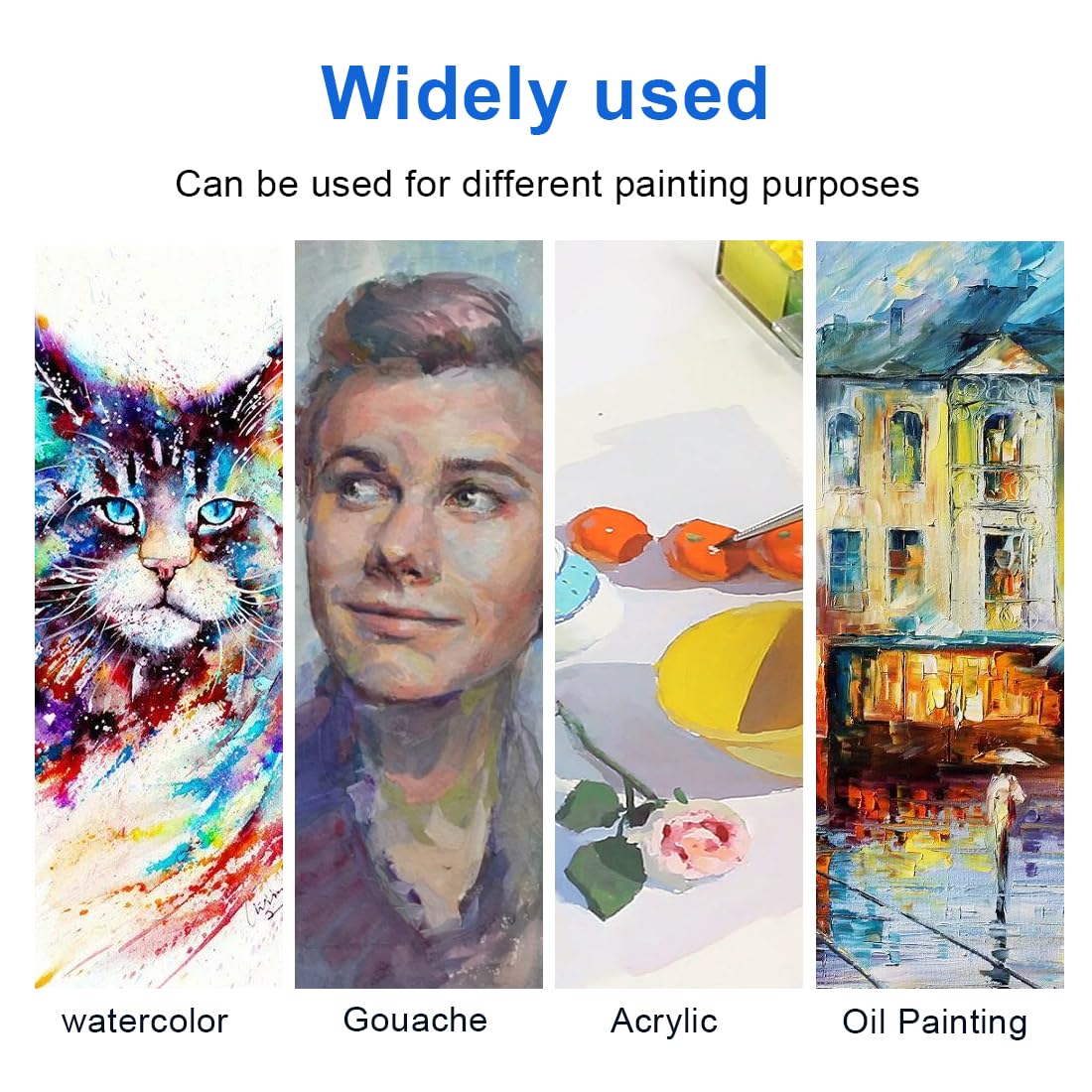 Set 50 Pennelli Per Pittura Nylon, Teste Piatte E A Punta, Per Acrilico, Olio, Acquerello, Ideali Per Artisti E Principianti - 3