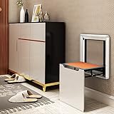 【Material duradero】 Esta silla plegable montada en la pared está hecha de madera de alta calidad, tiene una alta dureza superficial, no es fácil de deformar, resistente al calor e impermeable y se pliega fácilmente.