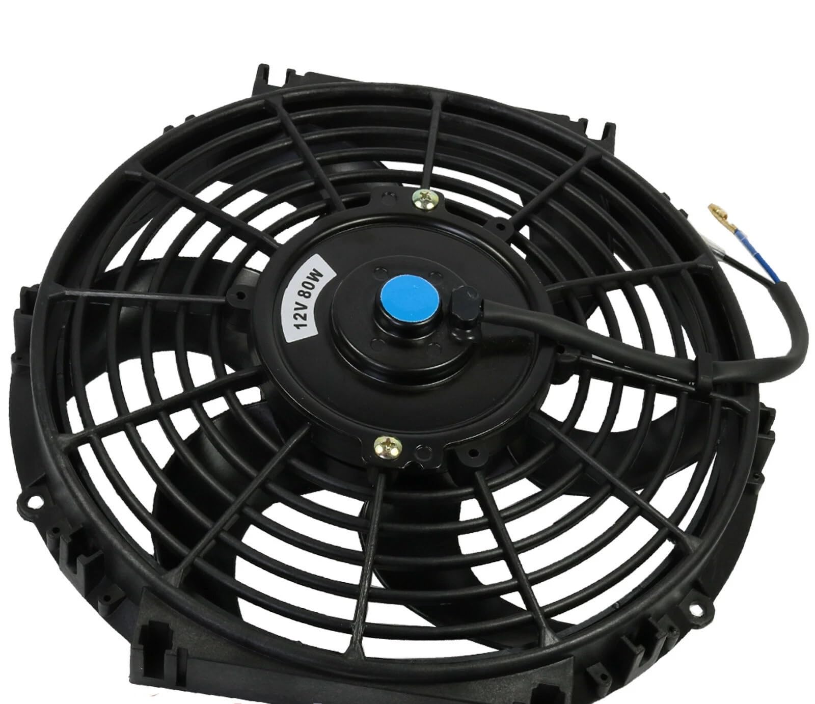 Ventilateur Électrique Universel pour Radiateur de Voiture 25cm 10 pouces 12V 80W 953m³/h Ventilateur de Radiateur Silencieux Pales Courbées Système de Refroidissement de Voiture Moto Bateau VTT