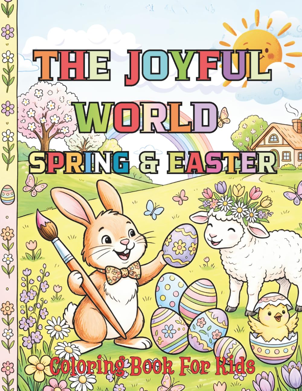 THE JOYFUL WORLD SPRING & EASTER - COLORING BOOK FOR KIDS: A Whimsical Coloring Book for Kids with Cute Bunnies, Blooming Flowers, and Festive Eggs