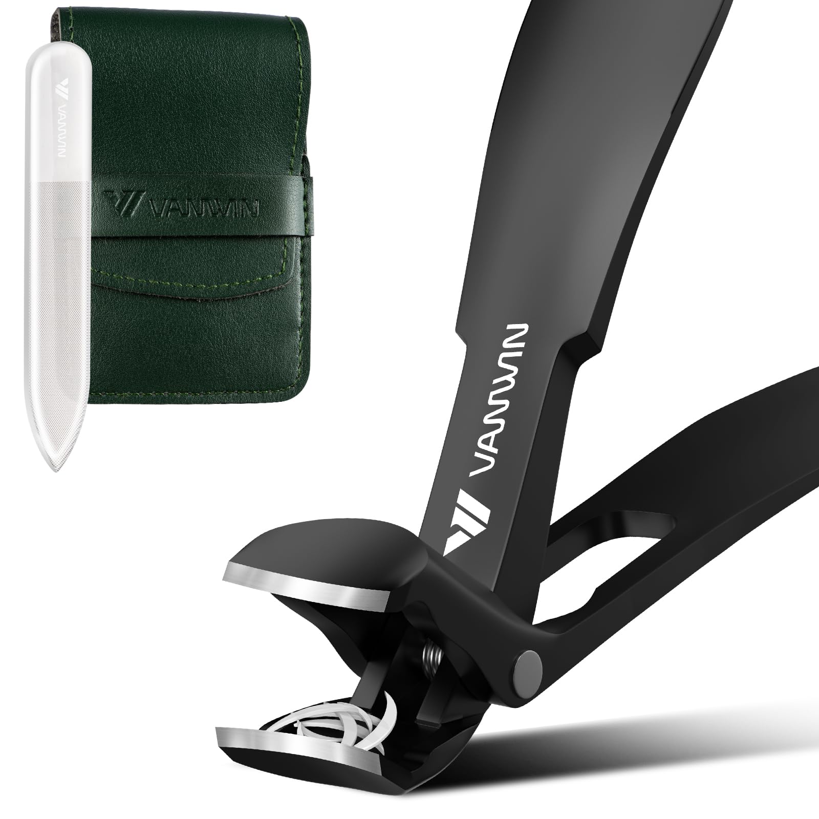 VANWIN Toenail Clippers for Seniors Thick Toenails, Upgrade Angled Head Large Toe Nail Clippers for Men with 15mm Wide Jaw Opening, Sharp Heavy Duty