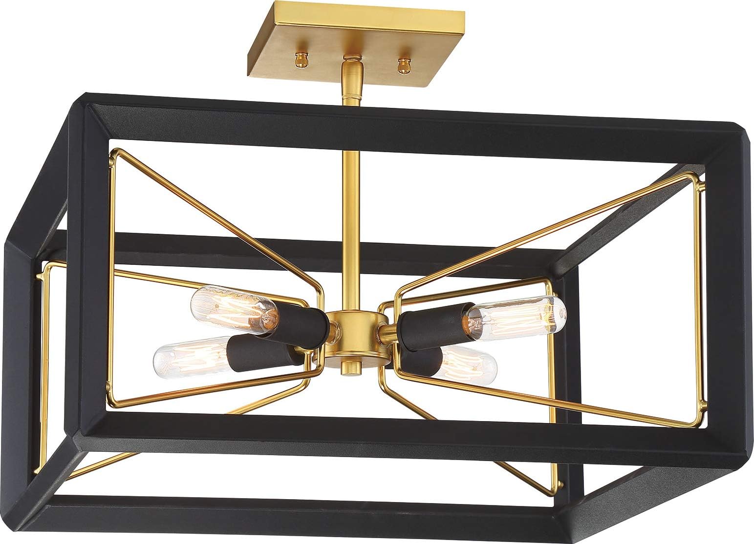 Metropolitan N7853-707 Sable Point Semi-Flush Mount, 4-Light 240 Total Watts, Sand Black