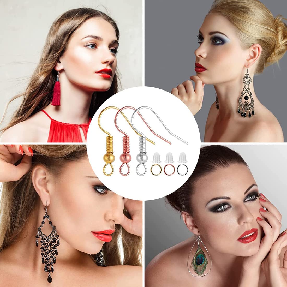 200 Crochets Pour Boucles D'oreilles DIY - Argenté Et Doré Hypoallergénique