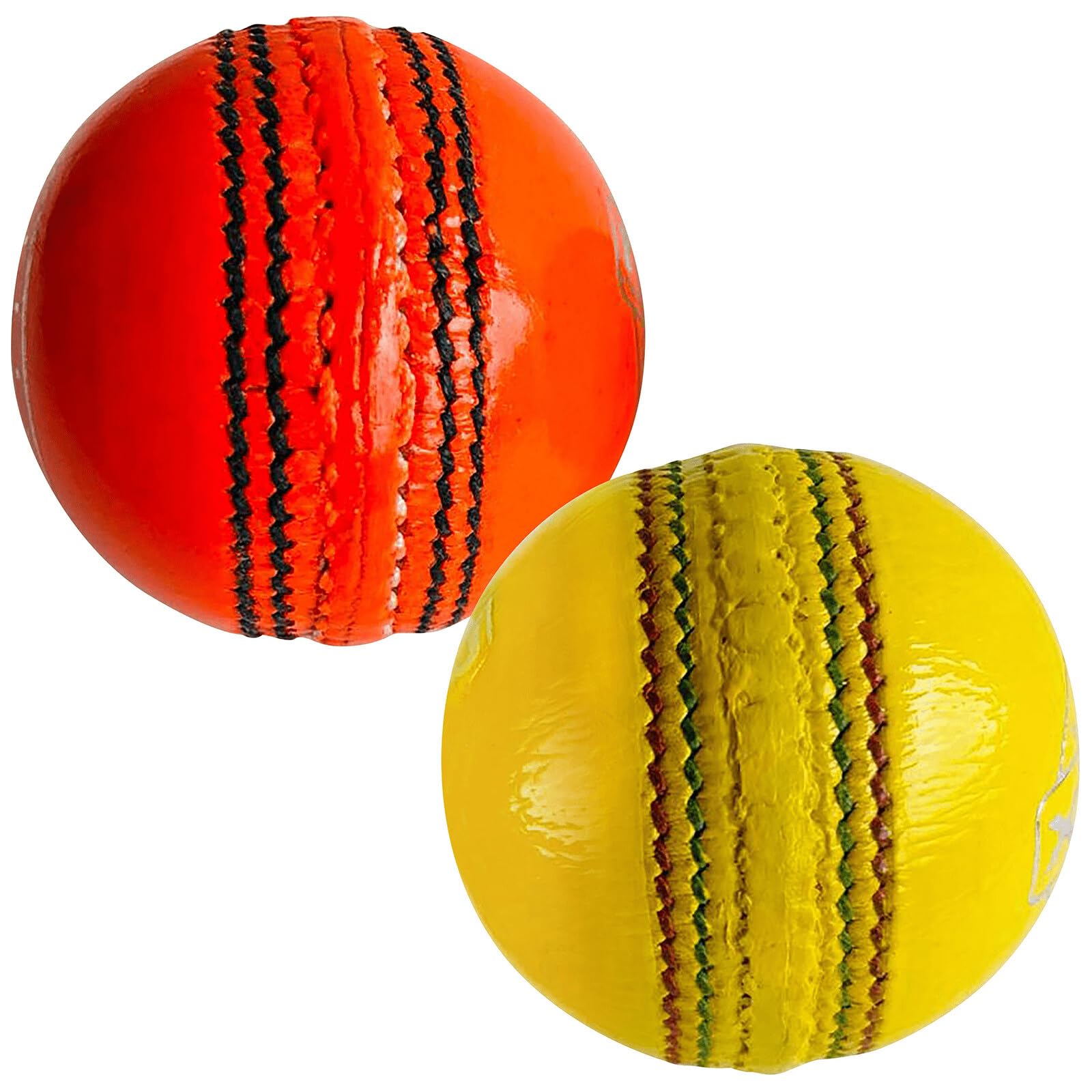 MAXX New In Door Cricket Ball Cricket Balls Hand Stitched Leather Hard Ball (Pack Of 1, Yellow)