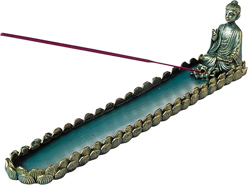 Miniatura 1 de Buda Sentado con Lotus Incienso Stick Holder Burner con colector de cenizas