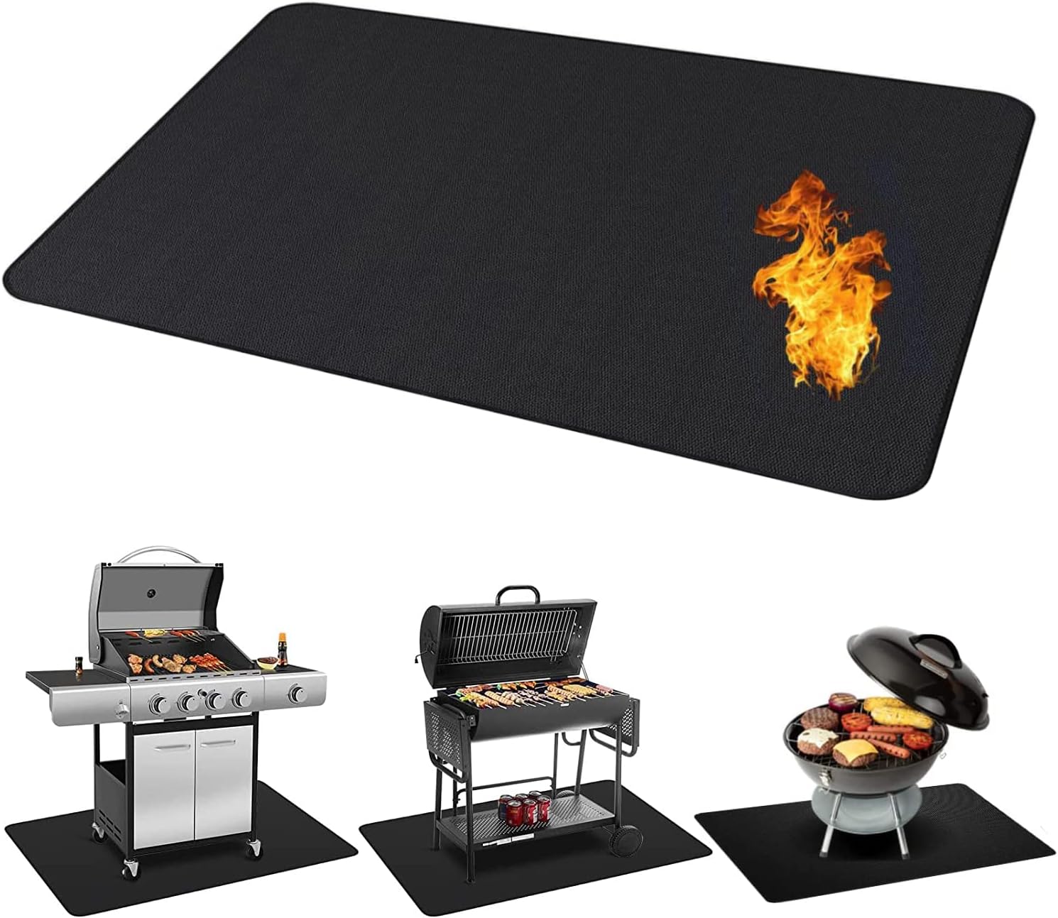 INZSASO Under Grill Mat, 50x38 Inches Grill Mats for