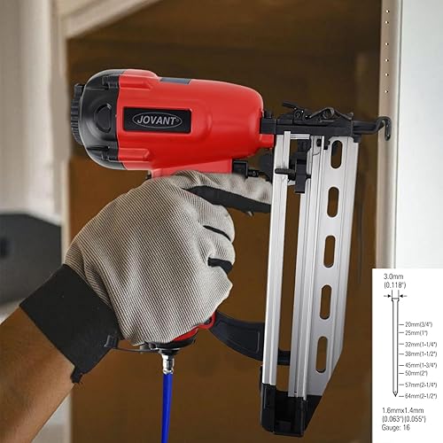 Vista 18 de Brad Nailer - Pistola eléctrica de clavos 2 en 1 de 18 G y pistola de grapas con 800 clavos y grapas, con 2 baterías de 2.0Ah y cargador