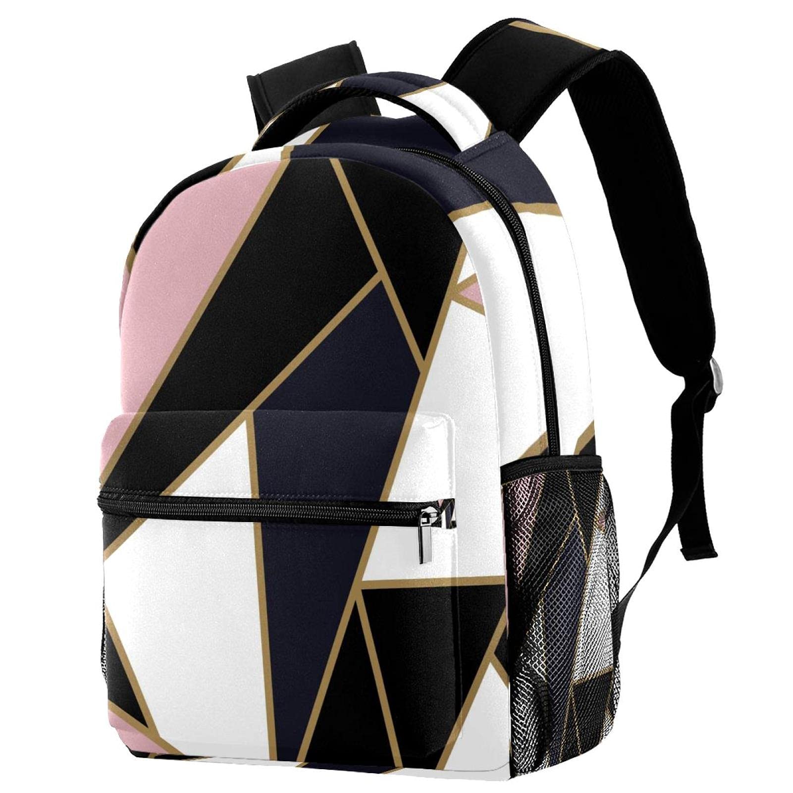 Sac à dos géométrique multicolore pour ados avec poches multiples - 7