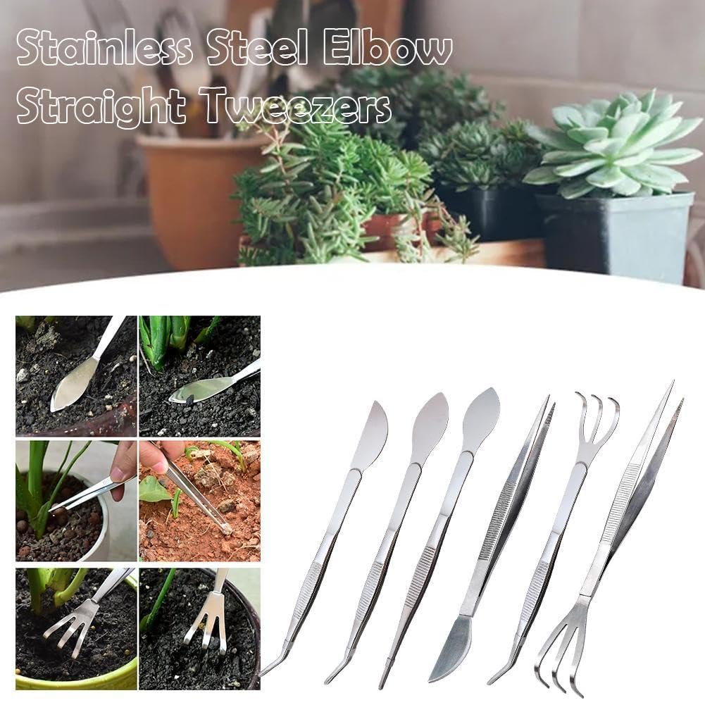 Pince à épiler 2 en 1 pour bonsaï, outil de jardinage, râteau à racines, mini grattoir pour plantes, bonsaï Aqu