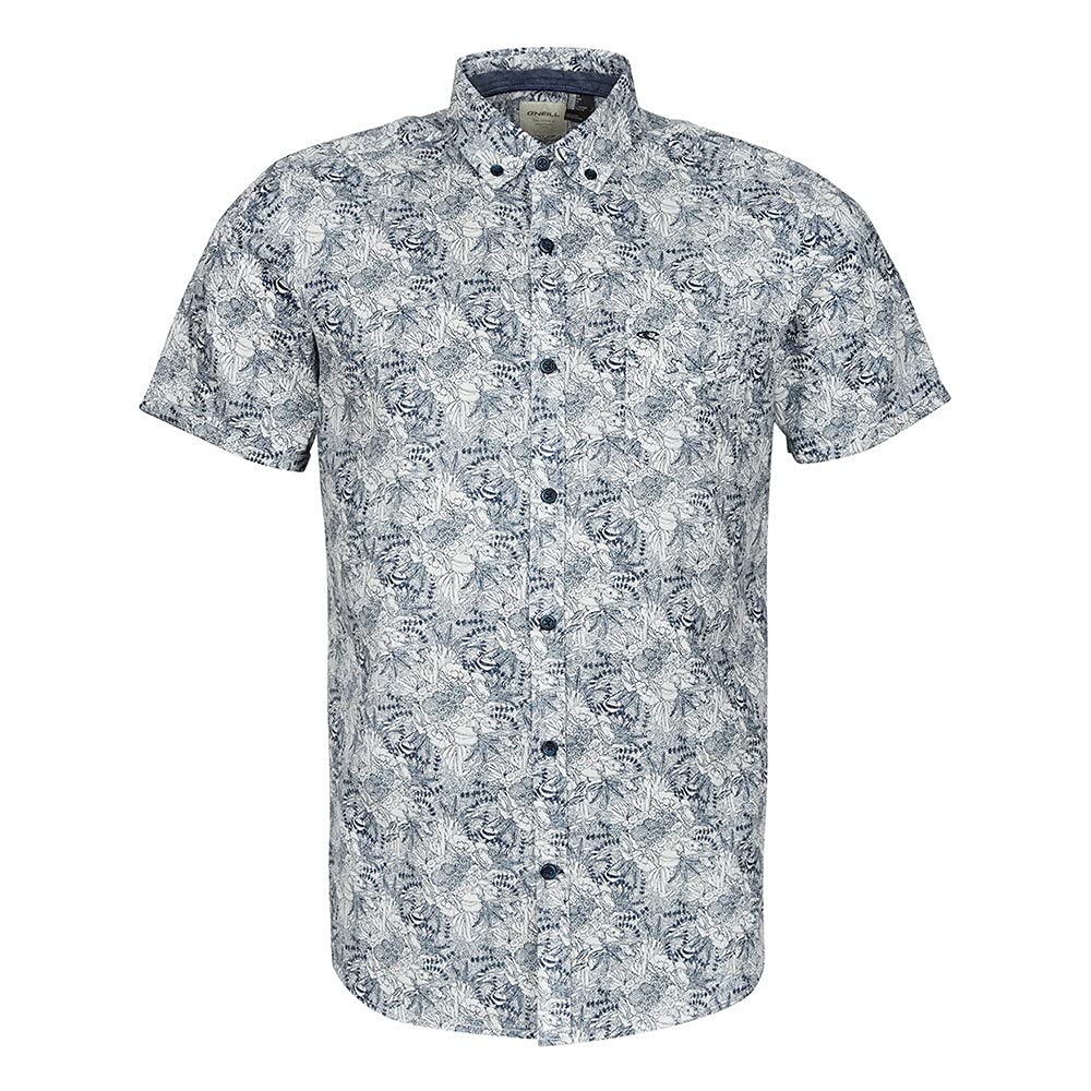 O'Neill LM OUTLINE FLORAL S/SLV SHIRT Men's T-Shirt, 1090 Egret, S