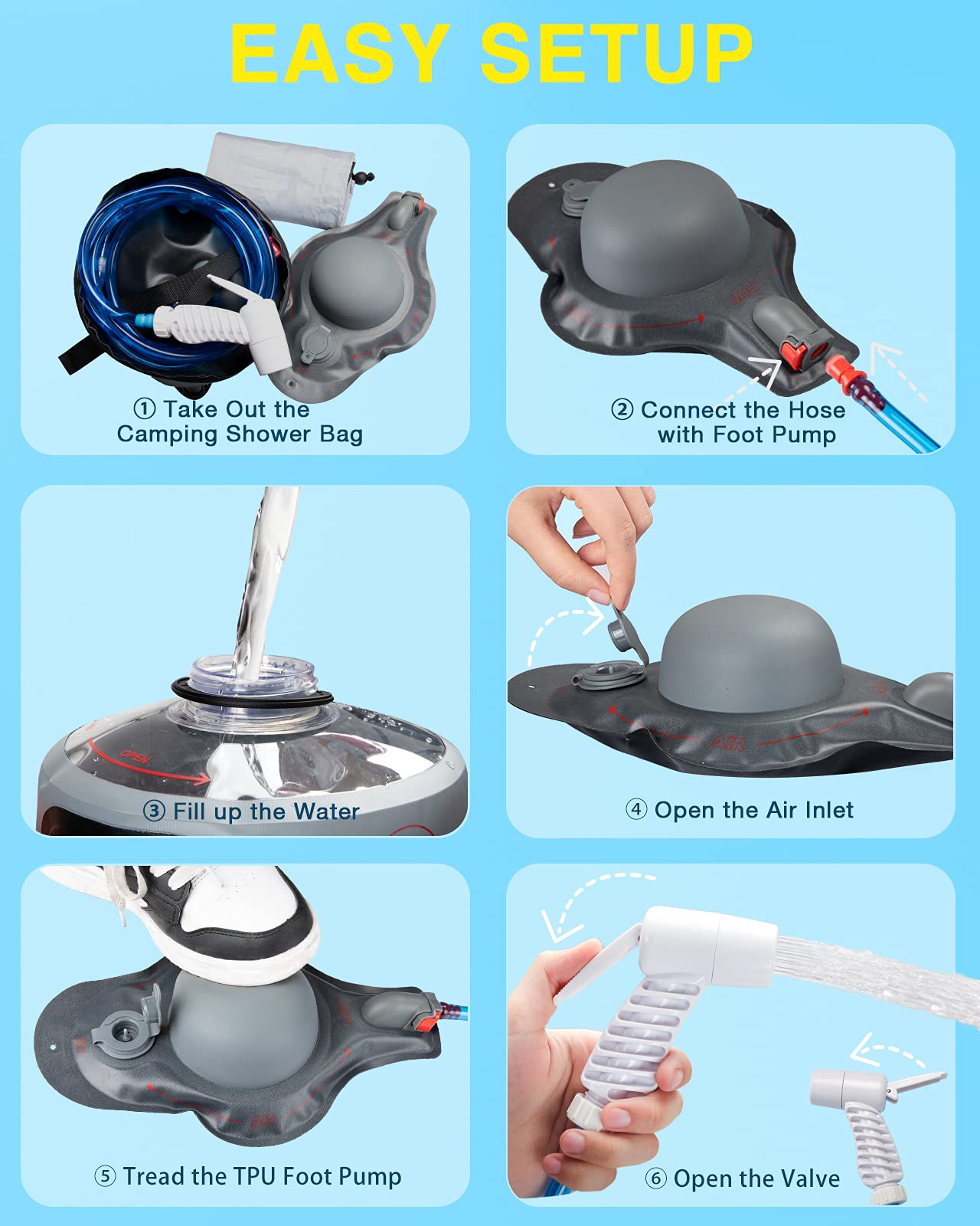 Youthor Portable Camping Shower, Portable Shower for Camping, Outdoor