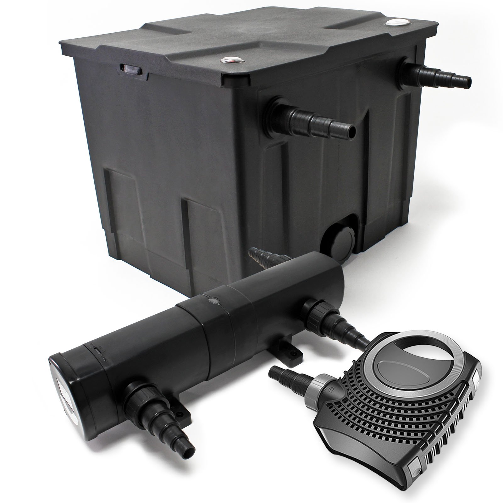 Set per laghetti Filtro biologico 12000l Pompa SuperEco 80W Chiarificatore UVC 24W