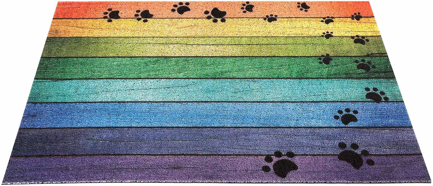 Darkyazi 23.6" x 35.4" Colorful Doormats Entrance Front Door Rug Funny Outdoors/Indoor/Bathroom/Kitchen/Bedroom/Entryway Floor Mats，Non-Slip Polyvinyl Chloride (Dog paw Print) image 3