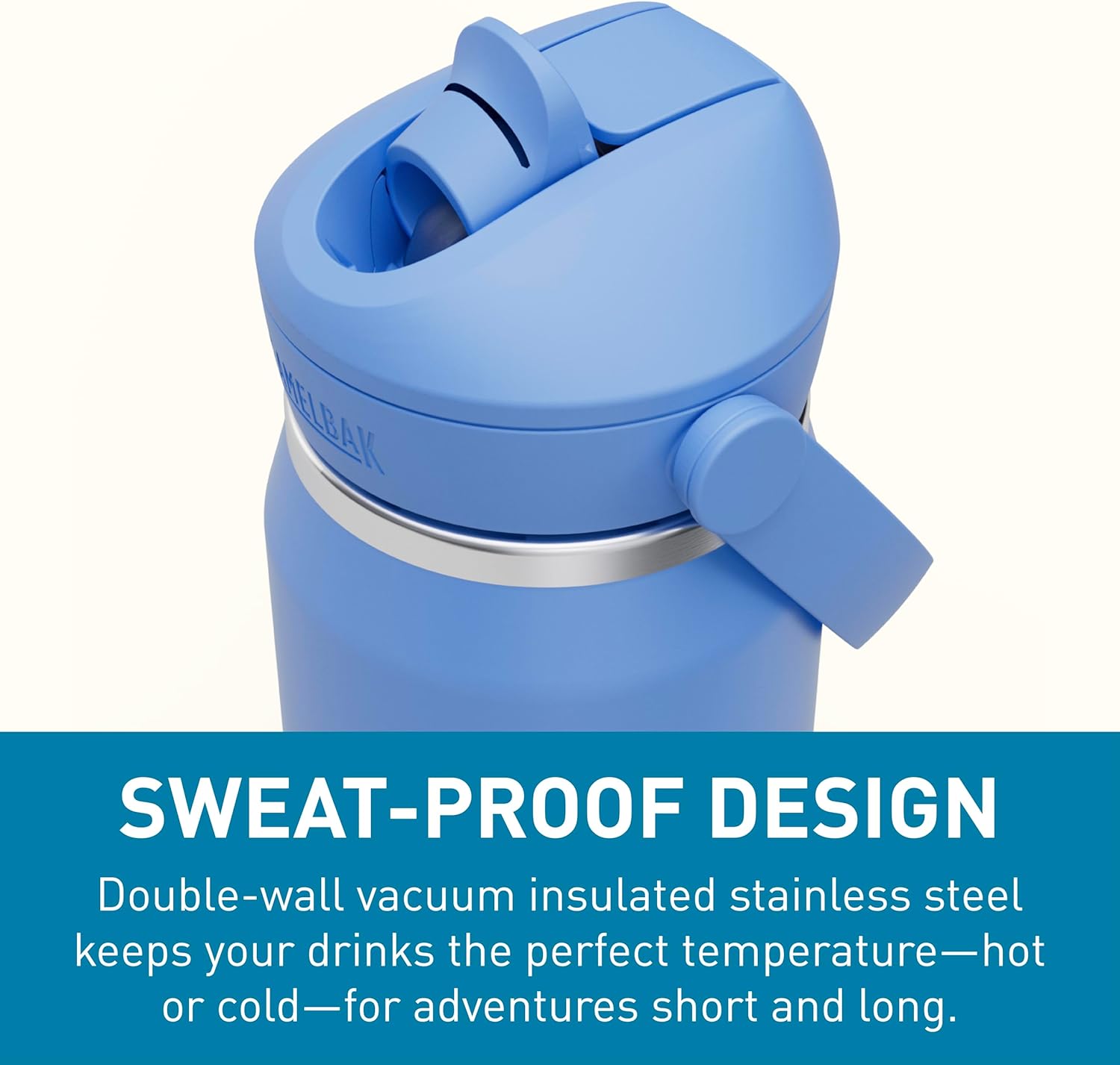 CamelBak Thrive Flip Straw Insulated Stainless Steel Water Bottle Sky Blue, 25oz - Image 6