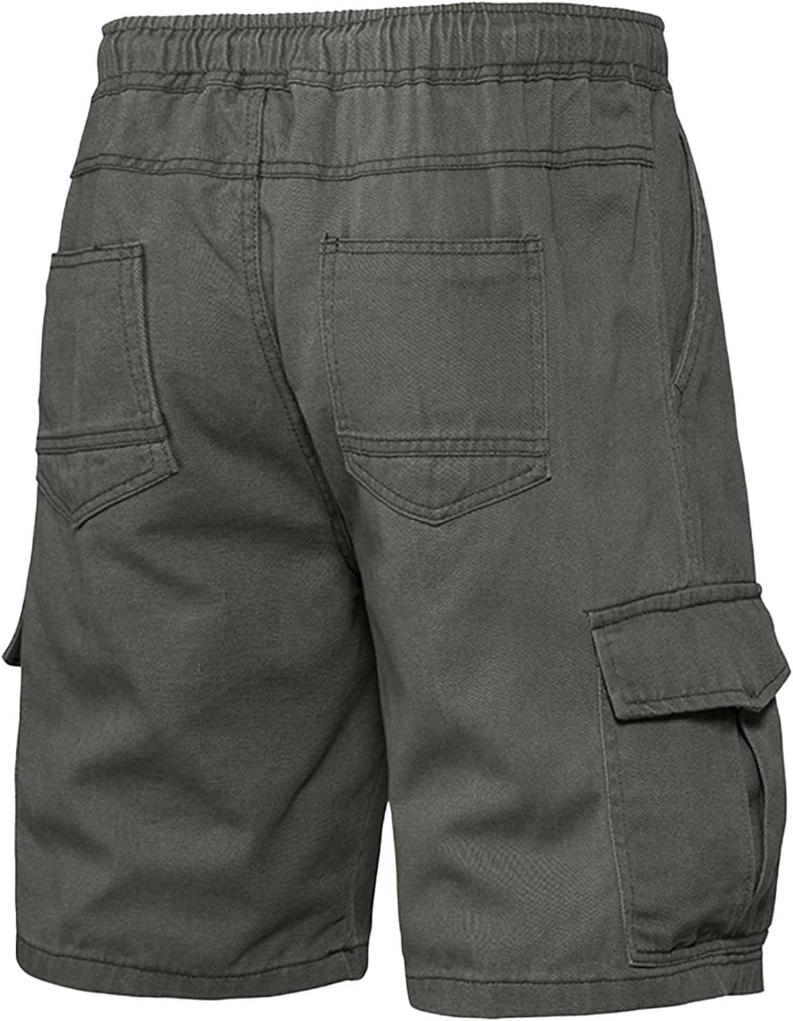 Mens Cargo Shorts Relaxed Fit Work Outdoor Hiking Shorts with Multiple Pockets Elastic Waist Lightweight Short Pants